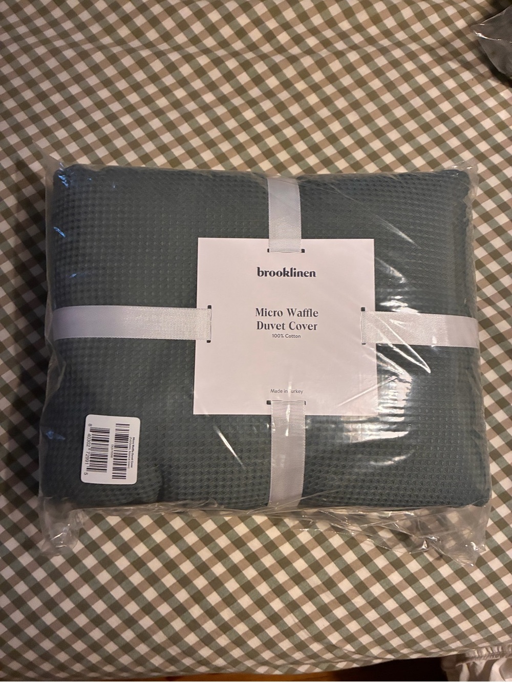 Brooklinen Micro Waffle Duvet Cover in Sage Green